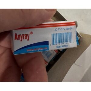 5-Pack Anyray Halogen Lamps Finish  Clear 12V‎ -5W -Base - G4 Bulb -New